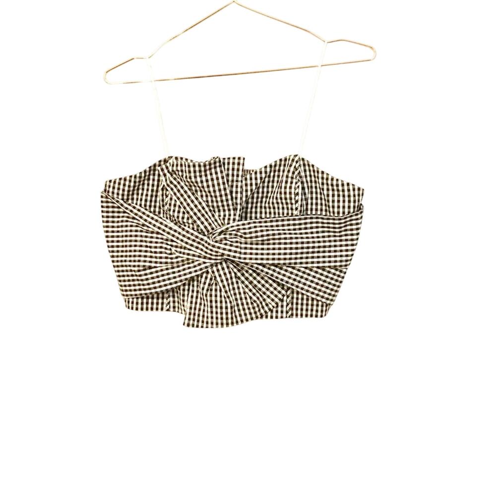 Wild honey smocked tube top Buffalo plaid size large